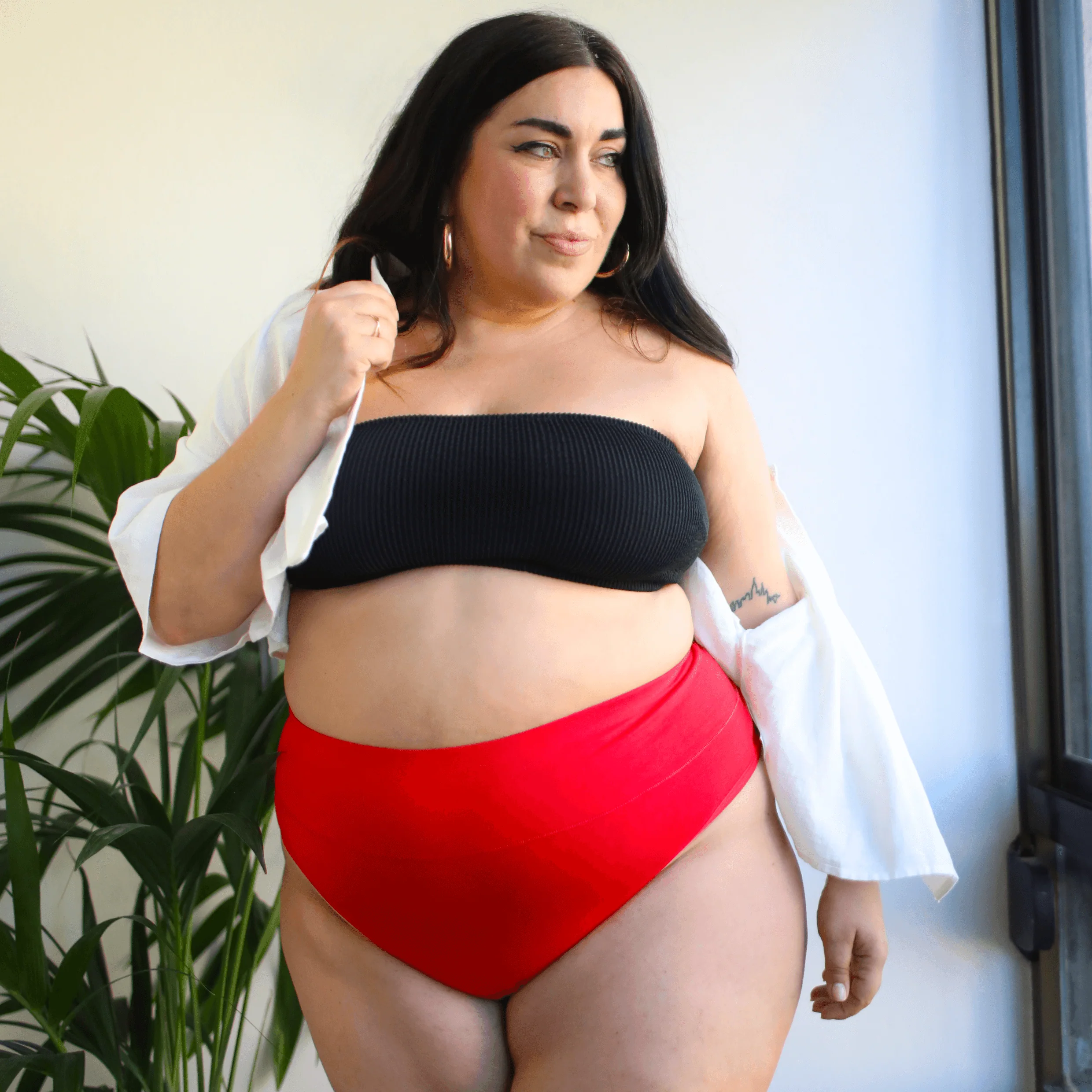 Organic Cotton Cheeky High Leg Panties - Lobster 11 Organic Cotton Cheeky High Leg Panties - Lobster