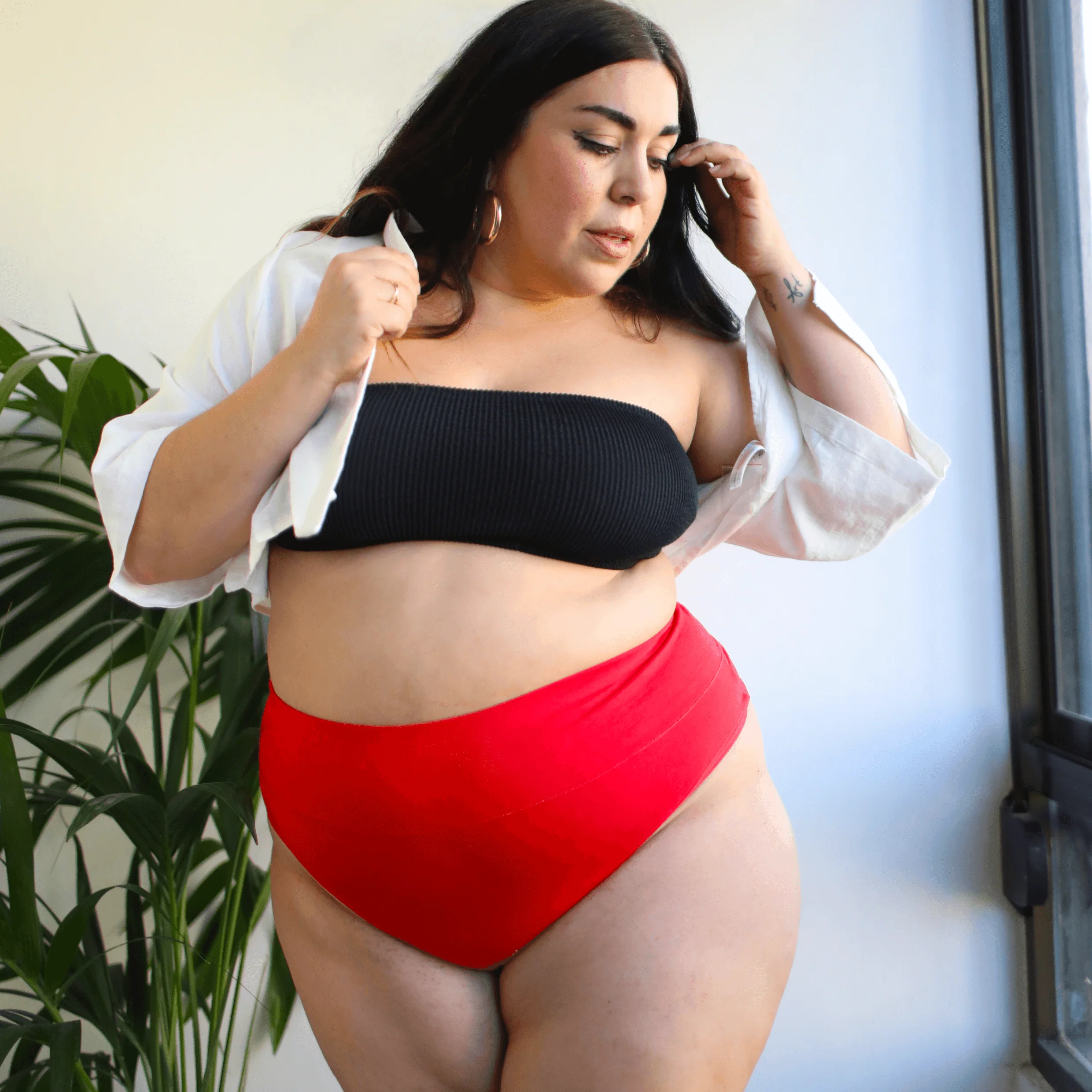 Organic Cotton Cheeky High Leg Panties - Lobster 6 Organic Cotton Cheeky High Leg Panties - Lobster