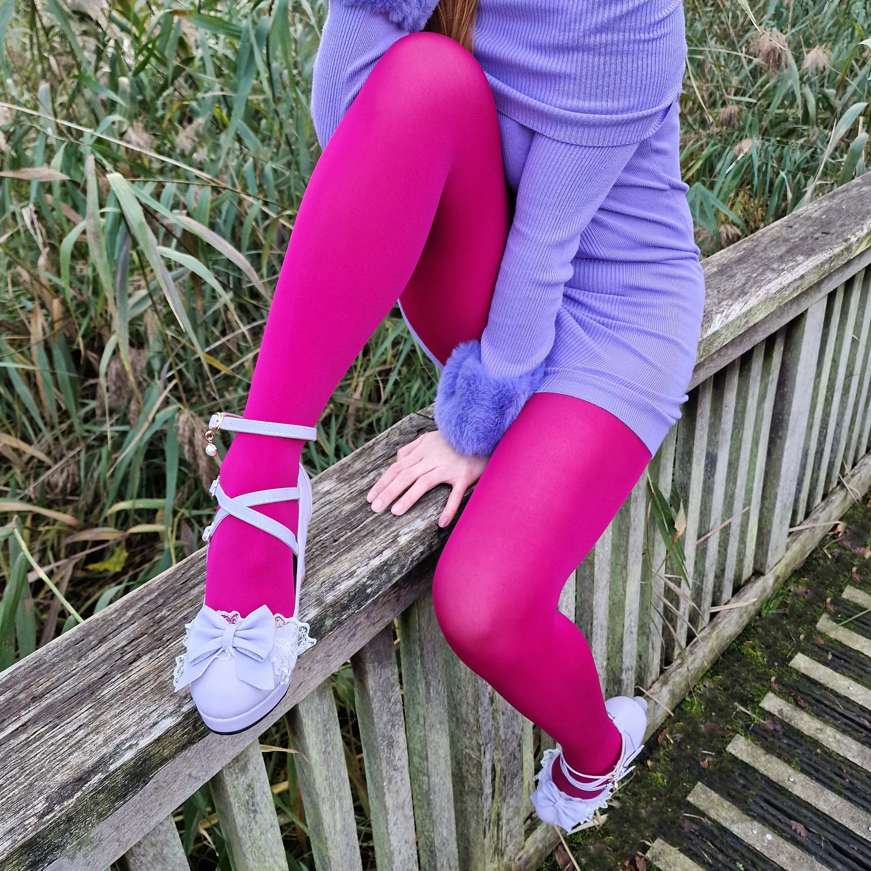 Opaque 80 Den Tights - Raspberry Pie 17 Opaque 80 Den Tights - Raspberry Pie