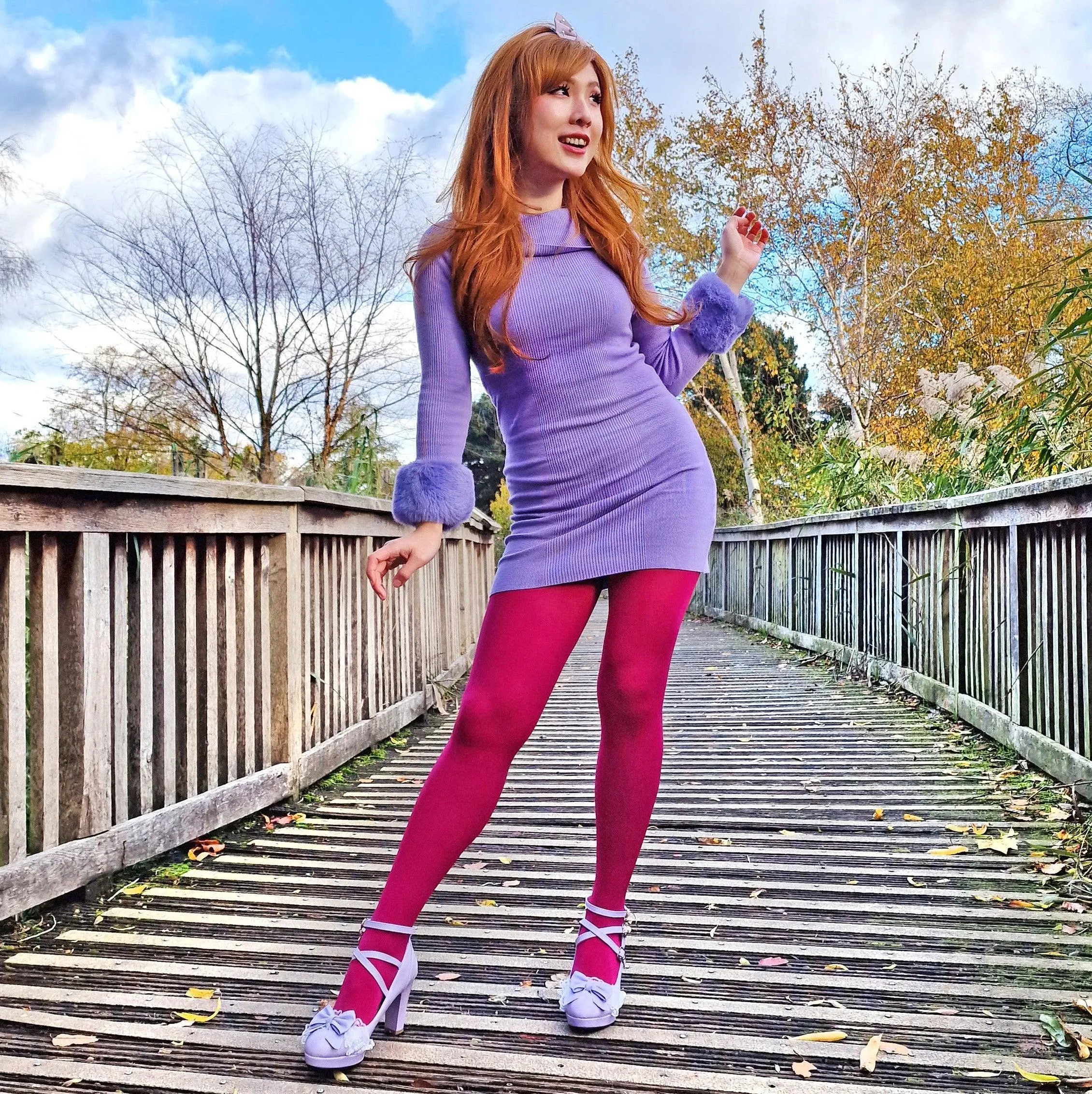 Opaque 80 Den Tights - Raspberry Pie 7 Opaque 80 Den Tights - Raspberry Pie