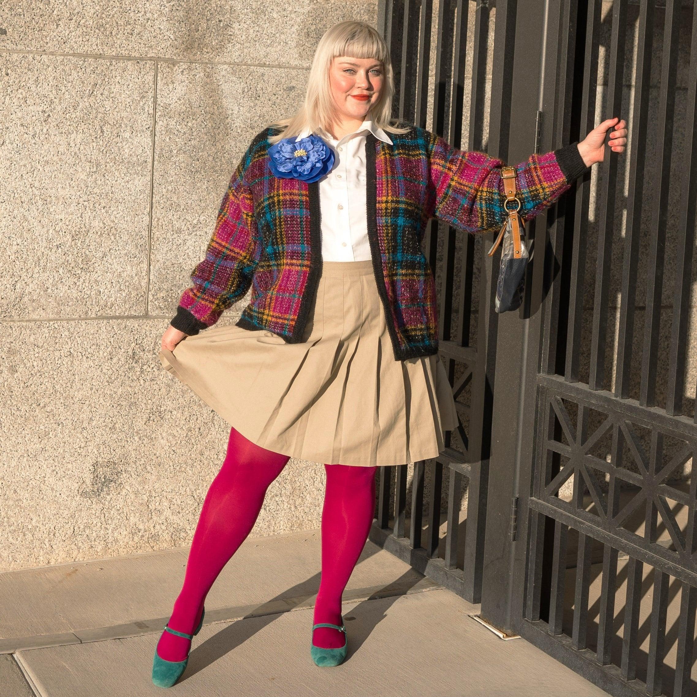 Opaque 80 Den Tights - Raspberry Pie 8 Opaque 80 Den Tights - Raspberry Pie