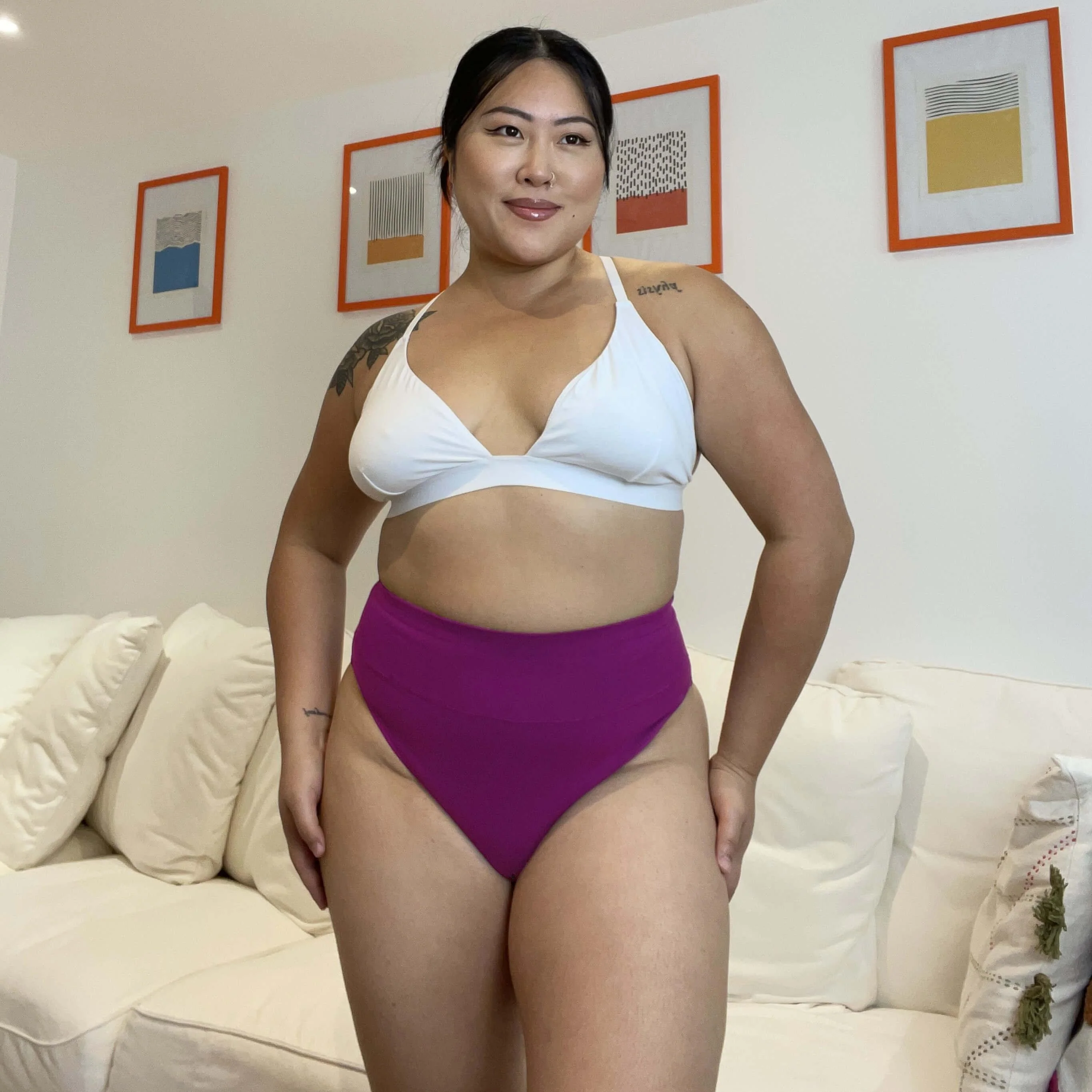 Organic Cotton Super High Leg Panties - Figgy Pudding 7 Organic Cotton Super High Leg Panties - Figgy Pudding