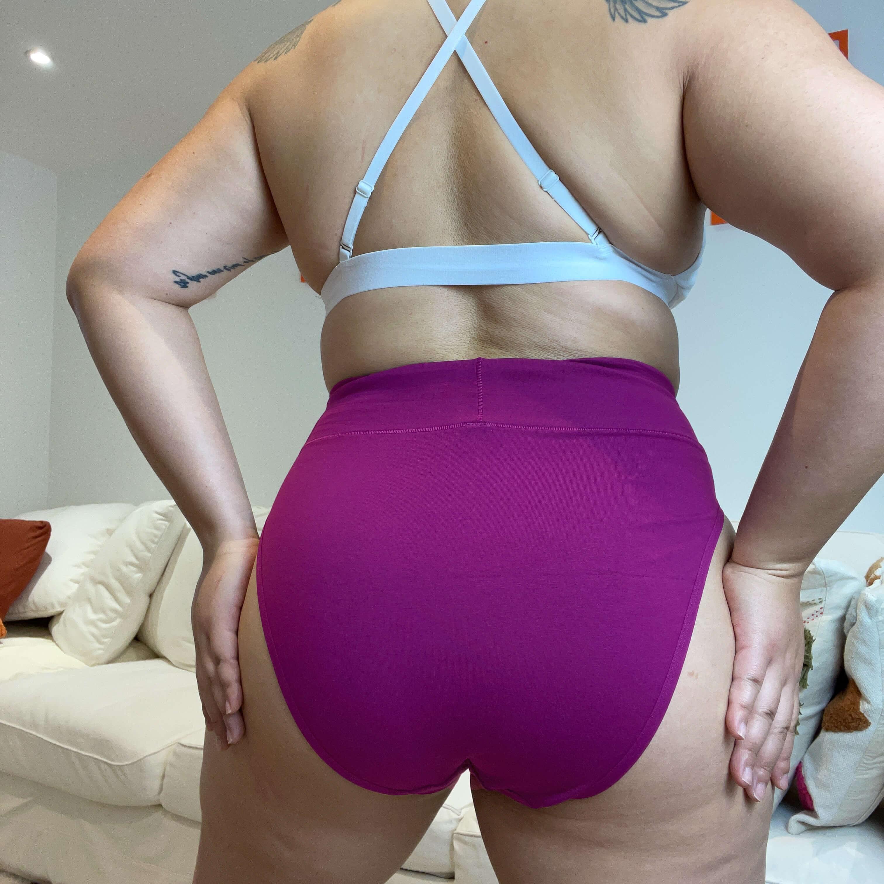 Organic Cotton Super High Leg Panties - Figgy Pudding 9 Organic Cotton Super High Leg Panties - Figgy Pudding