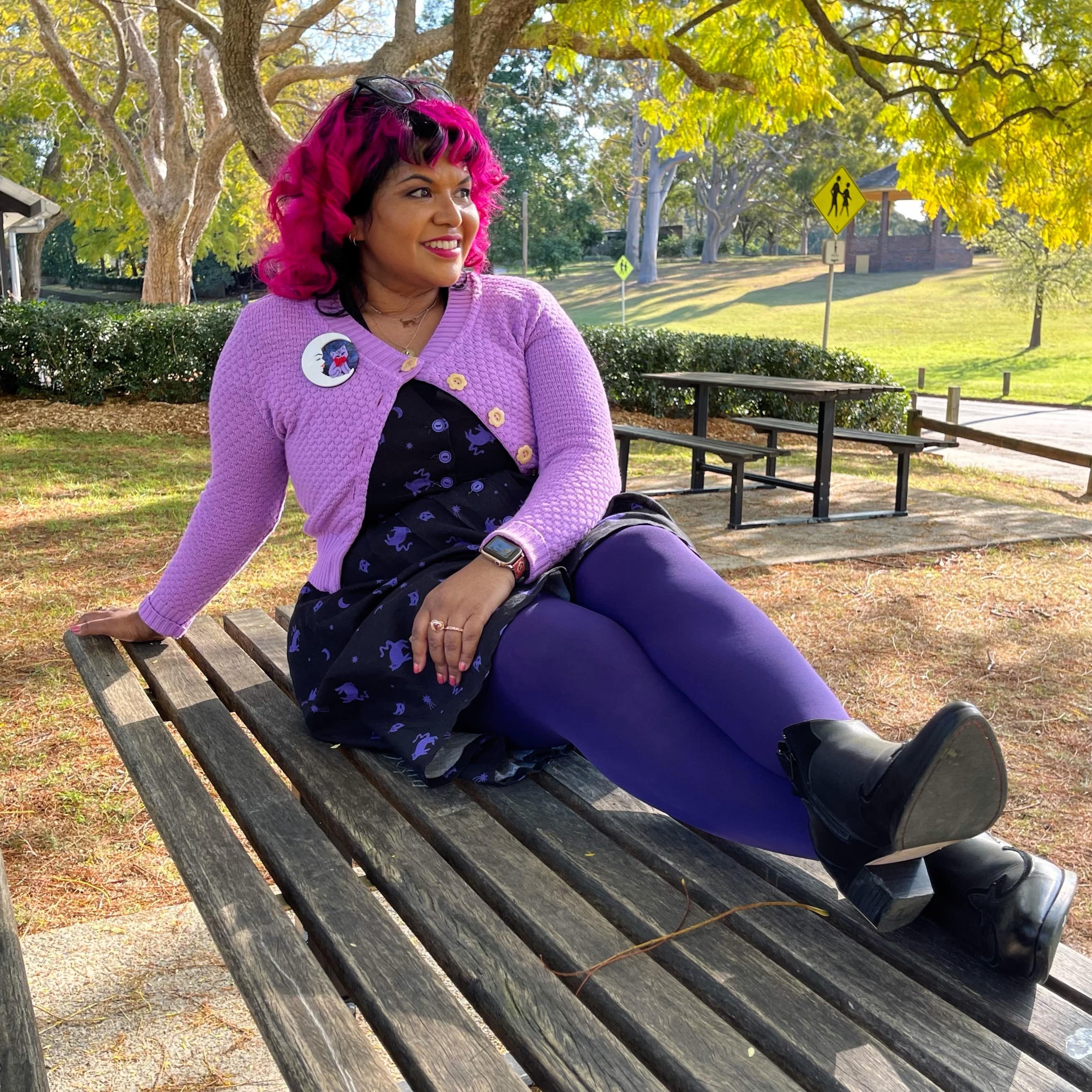 Opaque 80 Den Tights - Suffragette Purple 11 Opaque 80 Den Tights - Suffragette Purple