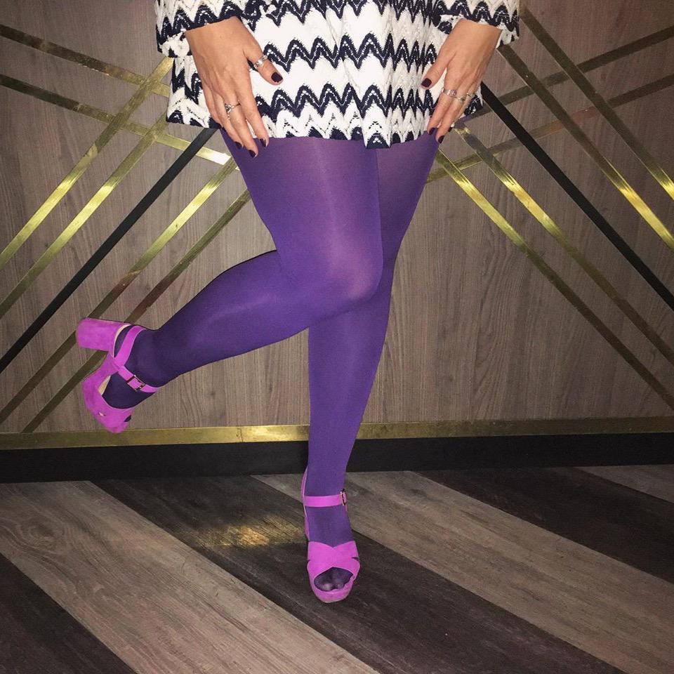 Opaque 80 Den Tights - Suffragette Purple 12 Opaque 80 Den Tights - Suffragette Purple