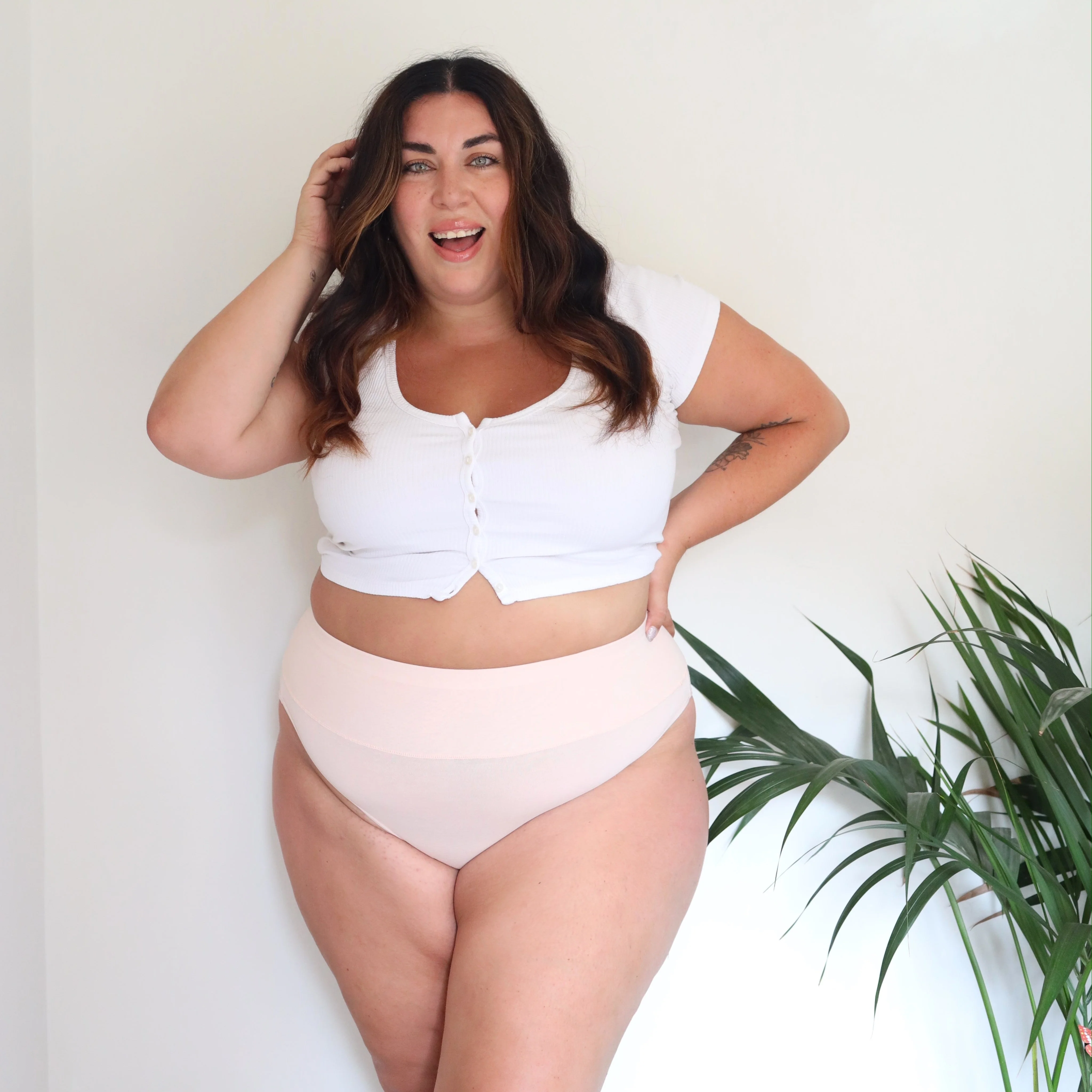 Organic Cotton Super High Leg Panties - Ballet Pink 9 Organic Cotton Super High Leg Panties - Ballet Pink