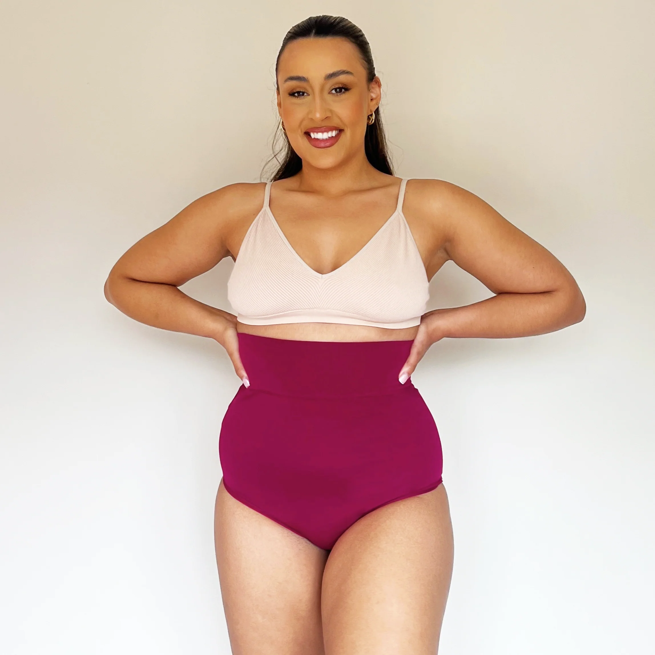 Organic Cotton Super High Waist Panties - Raspberry Pie 12 Organic Cotton Super High Waist Panties - Raspberry Pie