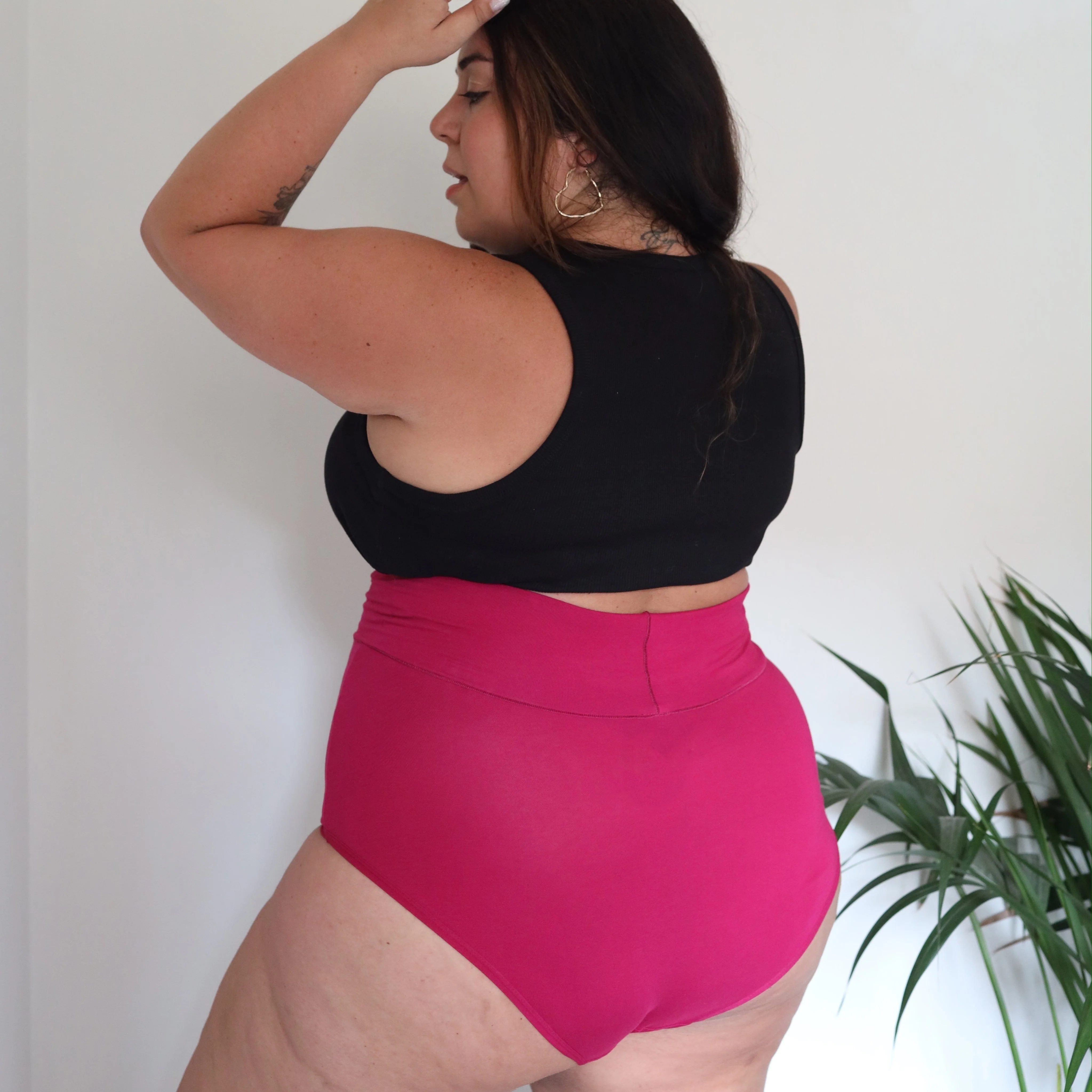 Organic Cotton Super High Waist Panties - Raspberry Pie 4 Organic Cotton Super High Waist Panties - Raspberry Pie