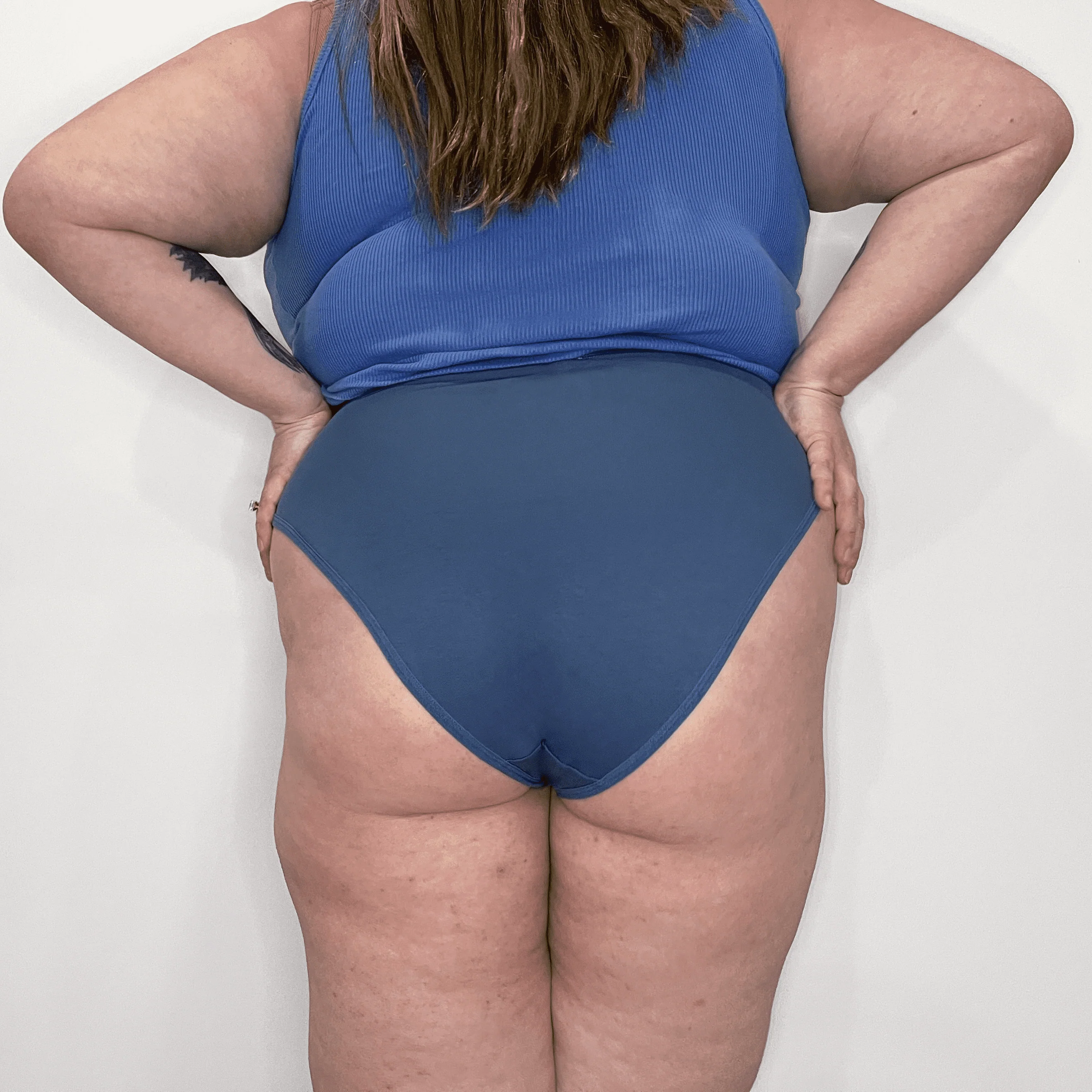 Organic Cotton Super High Leg Panties - Denim 11 Organic Cotton Super High Leg Panties - Denim
