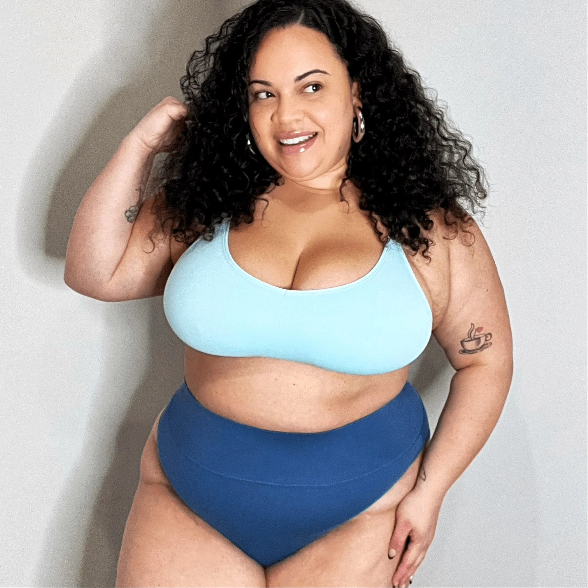 Organic Cotton Super High Leg Panties - Denim 3 Organic Cotton Super High Leg Panties - Denim