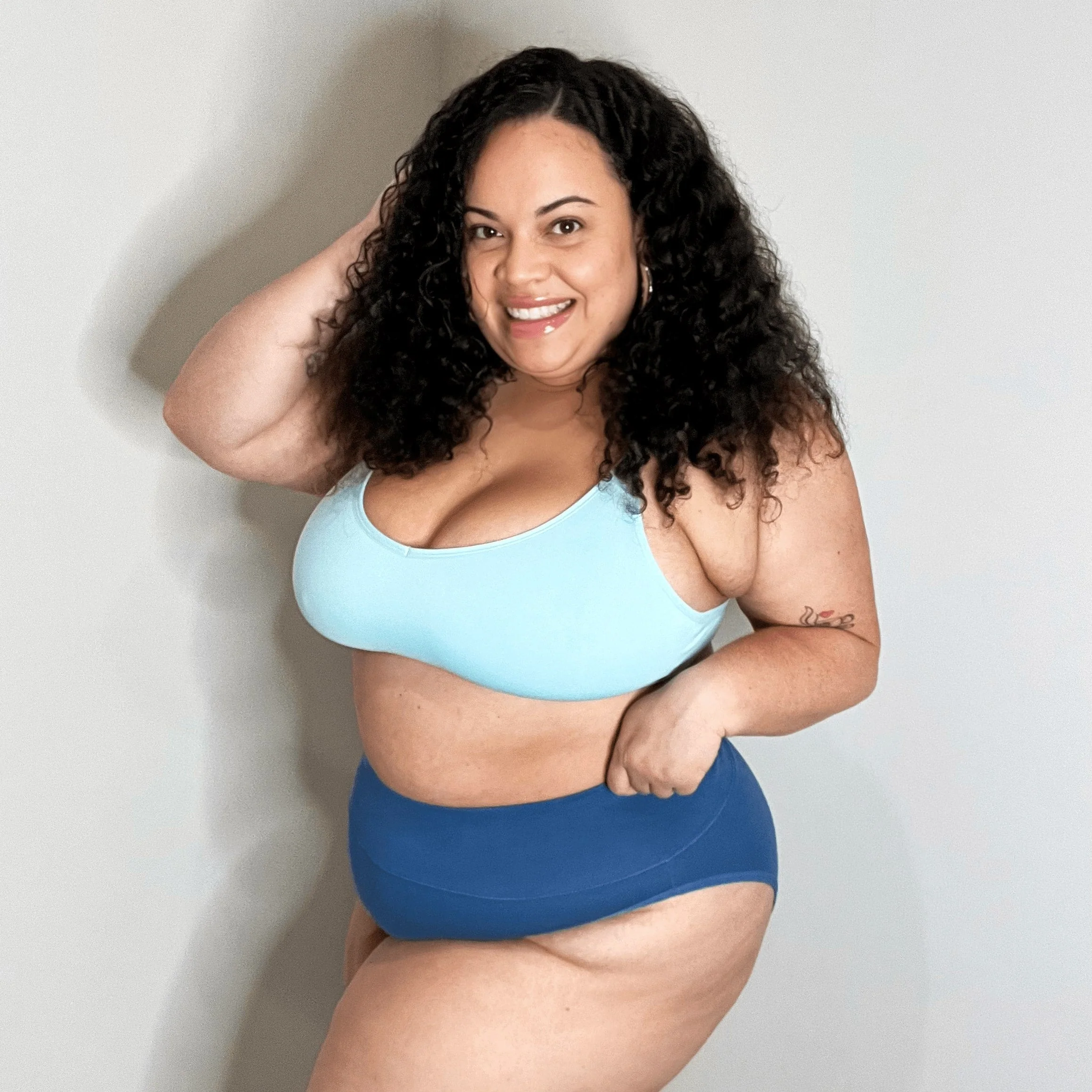 Organic Cotton Super High Leg Panties - Denim 6 Organic Cotton Super High Leg Panties - Denim