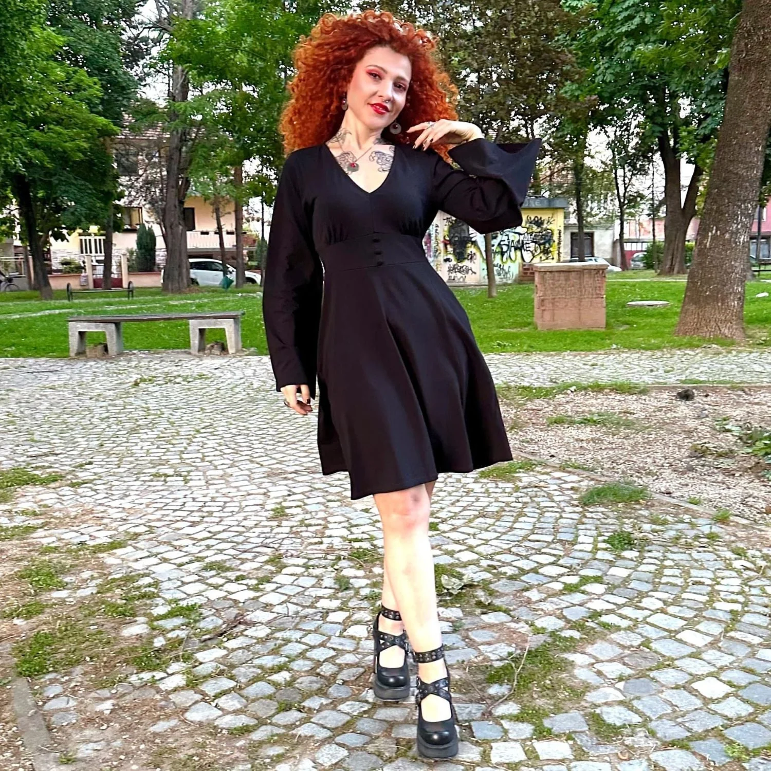 Bell Sleeve Mini Dress - Black 13 Bell Sleeve Mini Dress - Black
