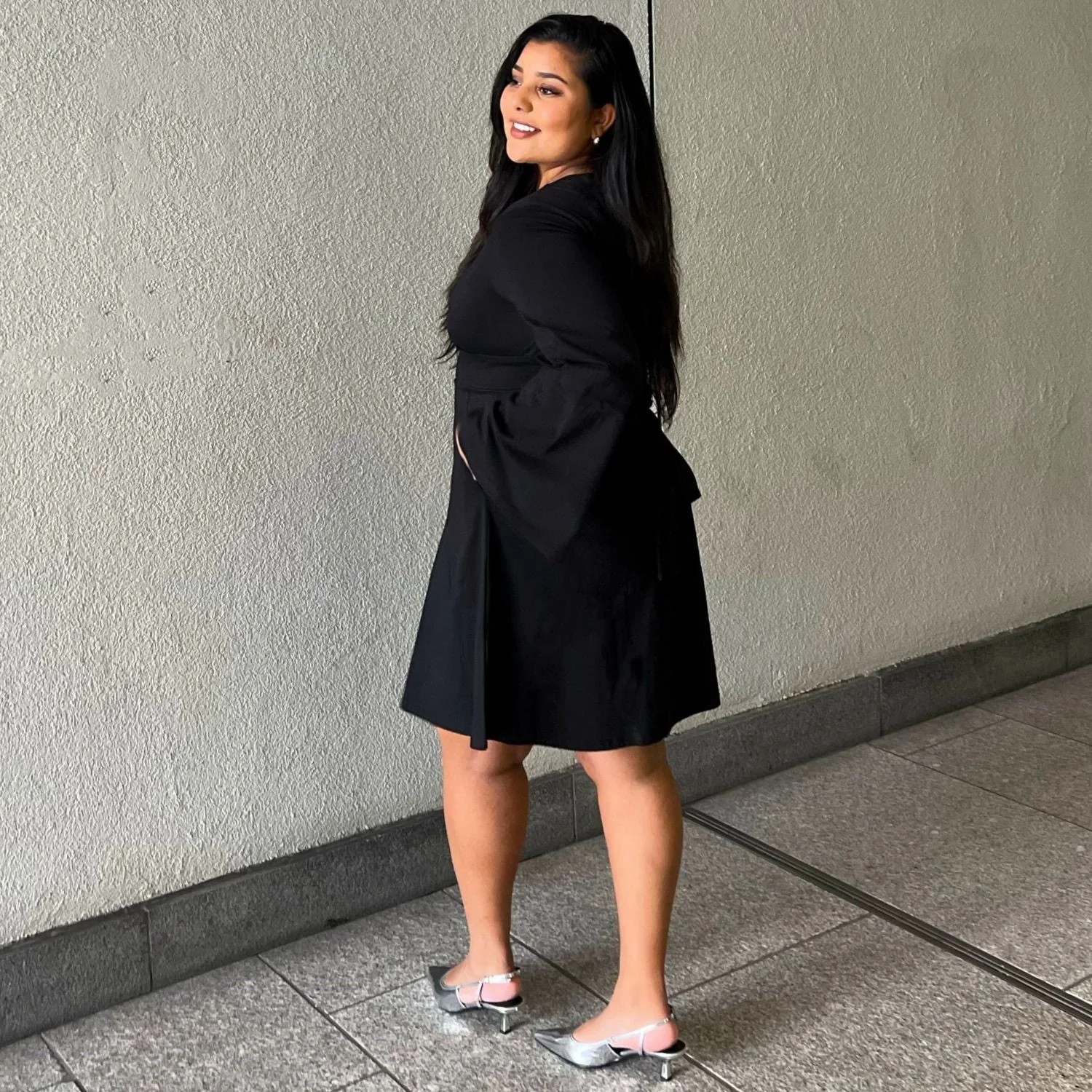 Bell Sleeve Mini Dress - Black 20 Bell Sleeve Mini Dress - Black