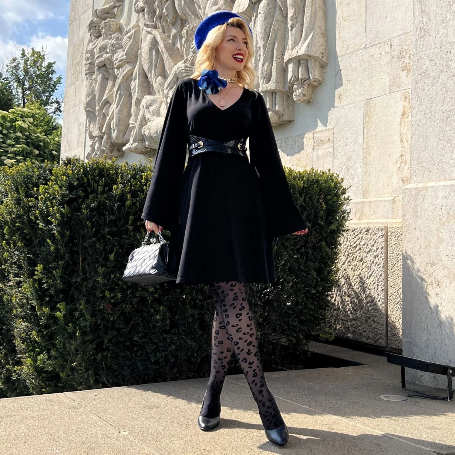 Bell Sleeve Mini Dress - Black 23 Bell Sleeve Mini Dress - Black