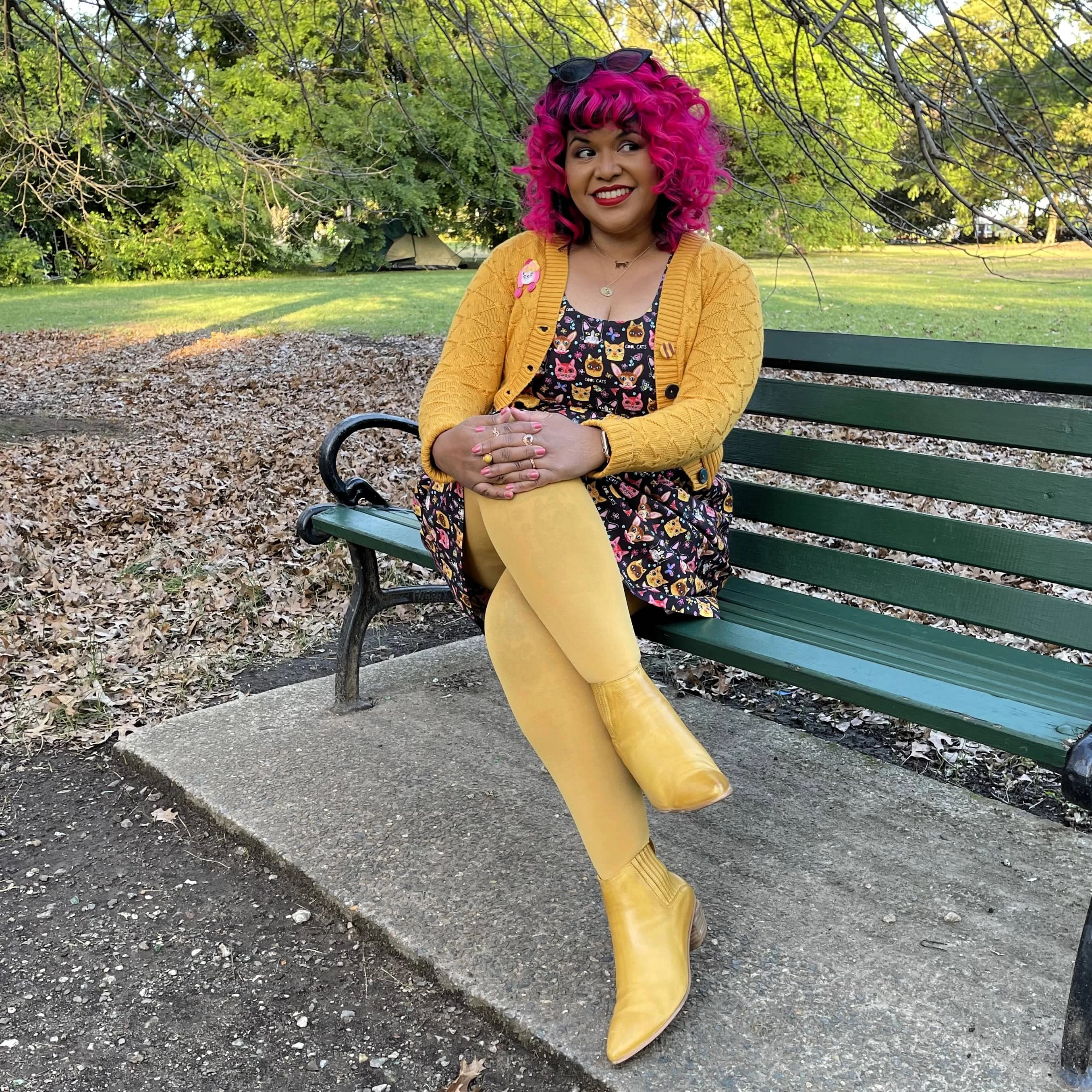Opaque 80 Den Tights - Colonel Mustard 11 Opaque 80 Den Tights - Colonel Mustard