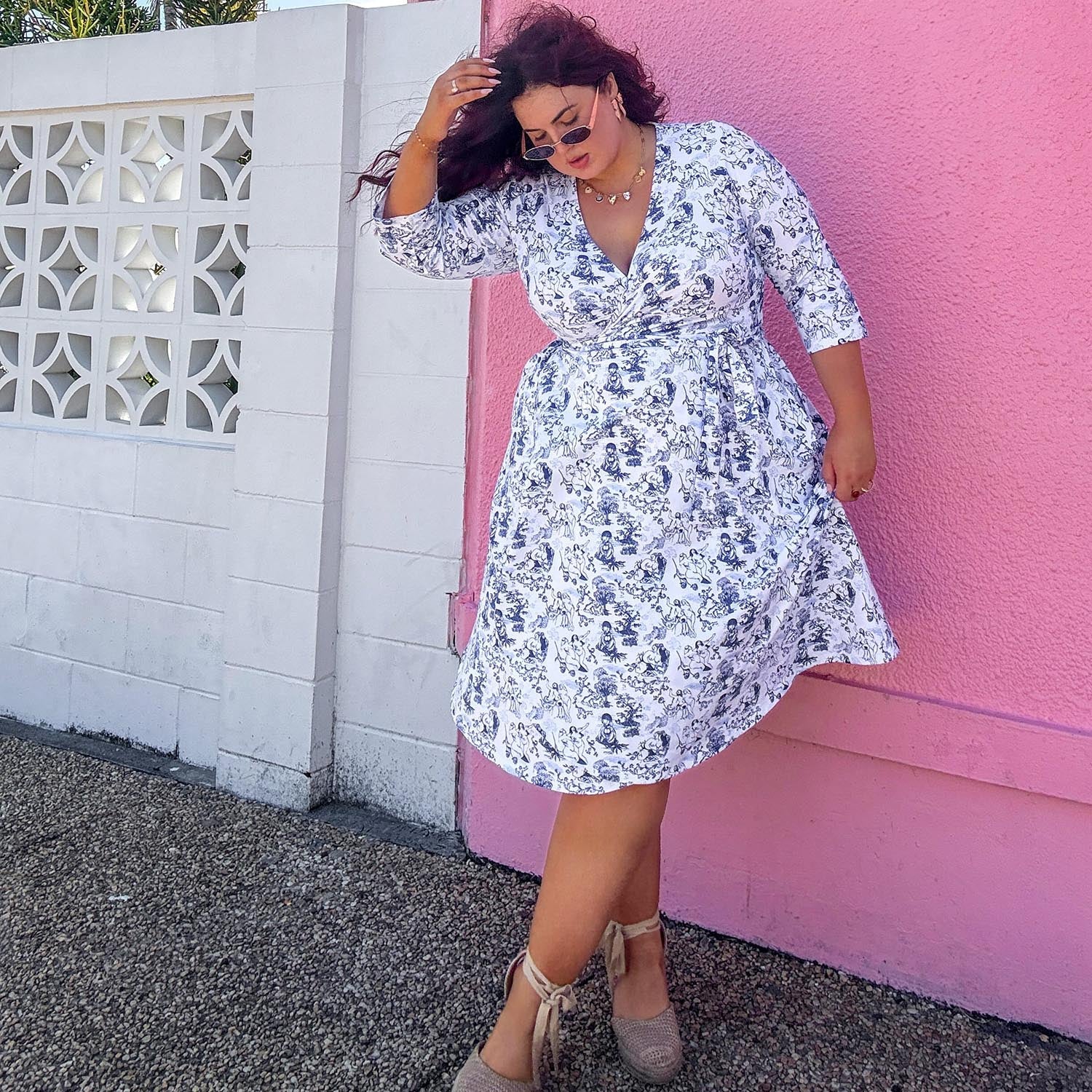 Wrap Dress - Passion au Jardin - L'Amour Bleu 5 Wrap Dress - Passion au Jardin - L'Amour Bleu