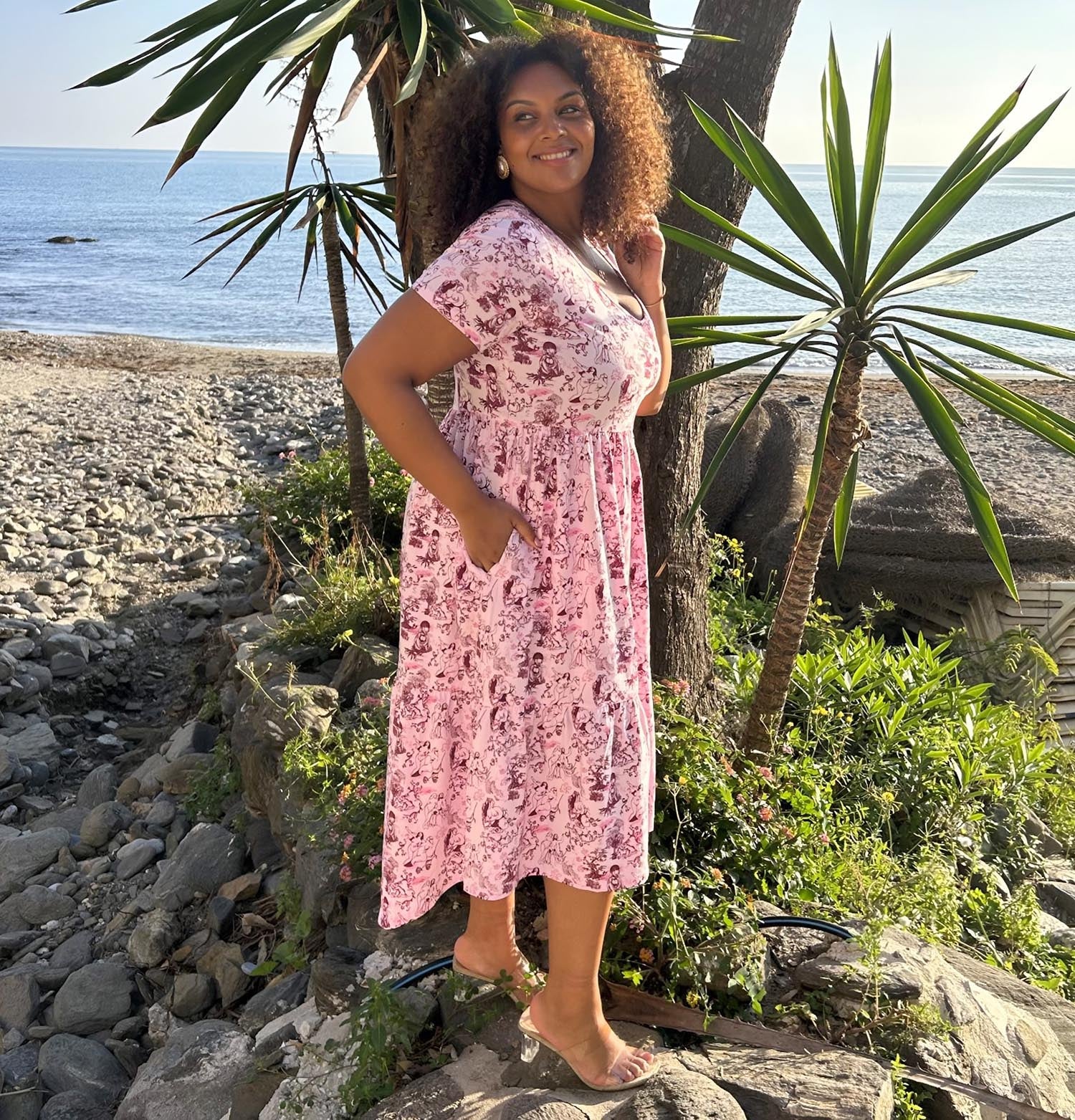 Tiered Dress - Passion au Jardin - L'Amour Rose 14 Tiered Dress - Passion au Jardin - L'Amour Rose