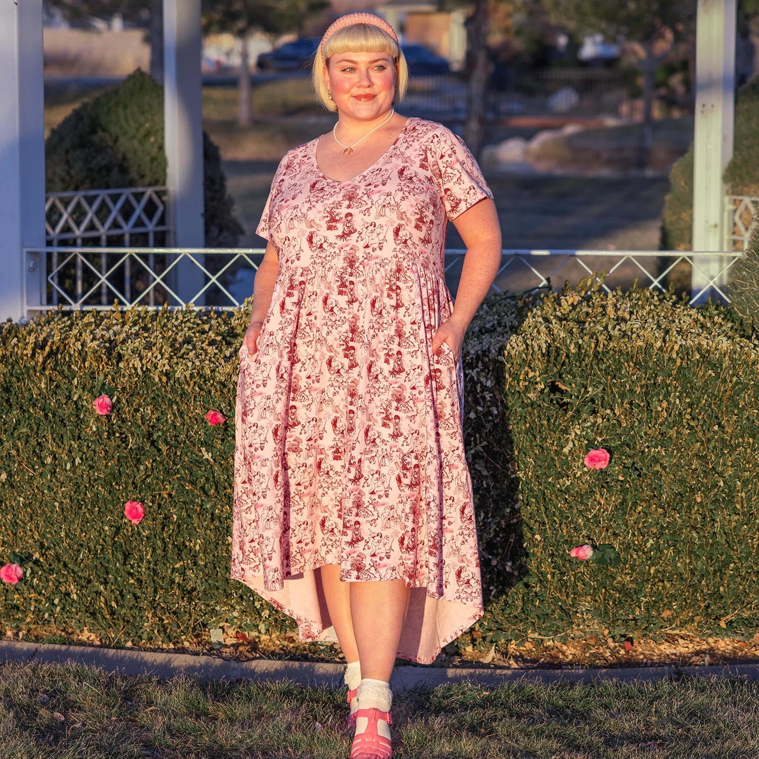 Tiered Dress - Passion au Jardin - L'Amour Rose 15 Tiered Dress - Passion au Jardin - L'Amour Rose
