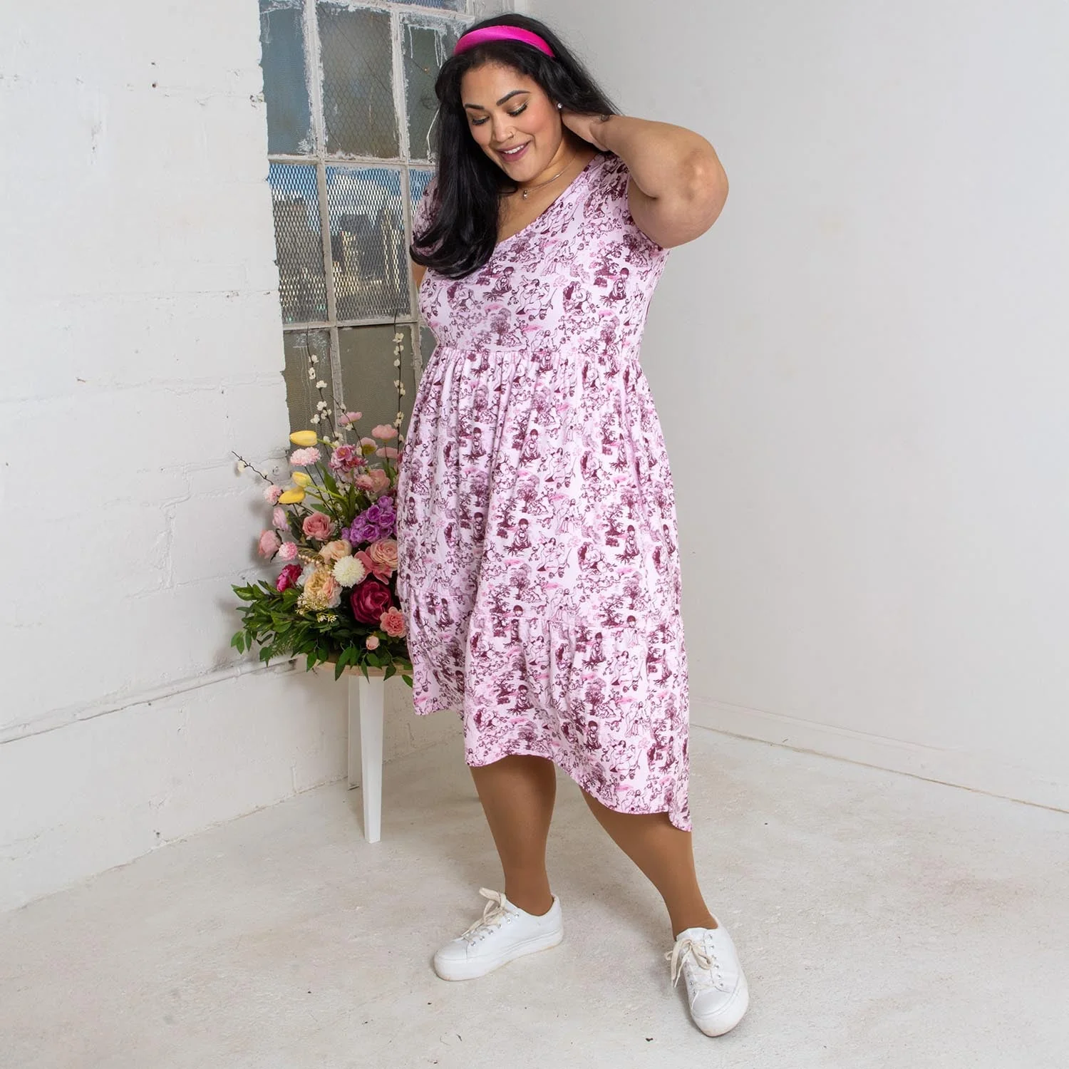 Tiered Dress - Passion au Jardin - L'Amour Rose 16 Tiered Dress - Passion au Jardin - L'Amour Rose