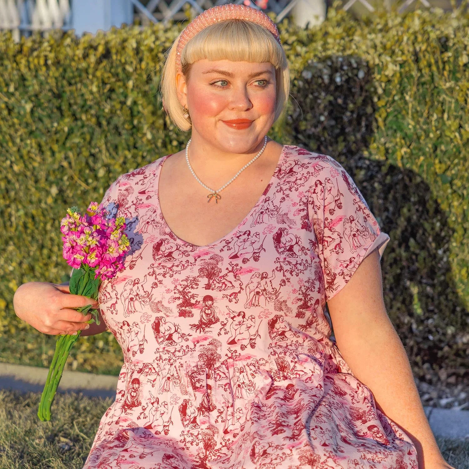 Tiered Dress - Passion au Jardin - L'Amour Rose 9 Tiered Dress - Passion au Jardin - L'Amour Rose