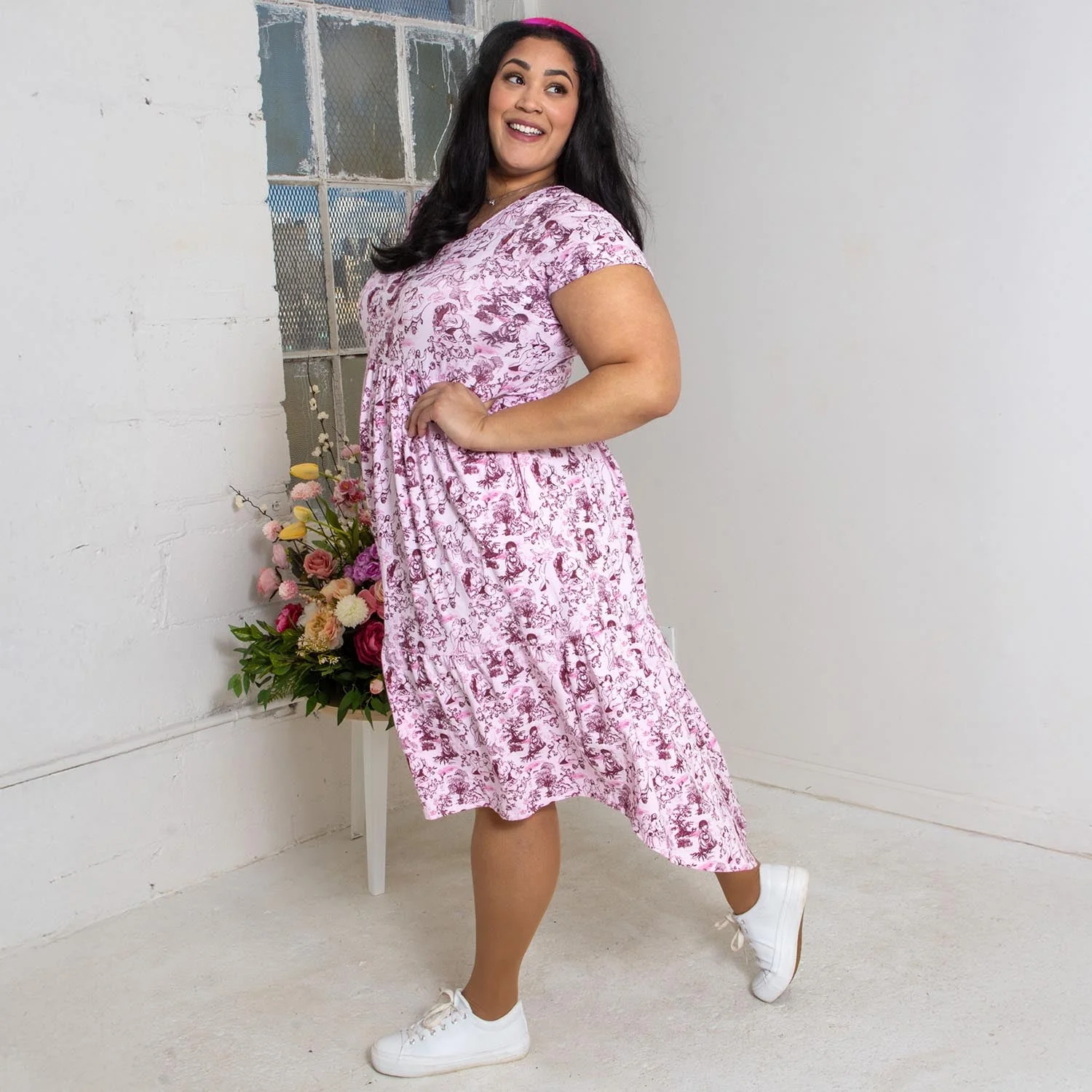 Tiered Dress - Passion au Jardin - L'Amour Rose 10 Tiered Dress - Passion au Jardin - L'Amour Rose