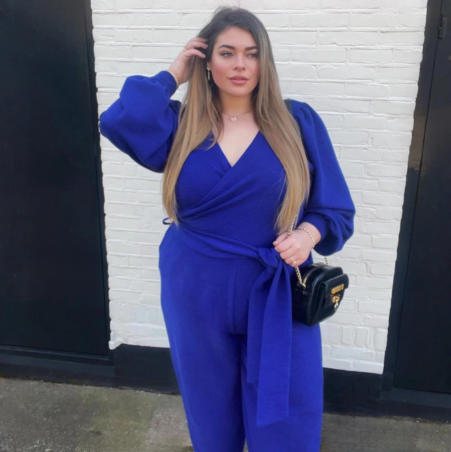 Ottoman Long Sleeve Wrap Jumpsuit - Aretha 13 Ottoman Long Sleeve Wrap Jumpsuit - Aretha