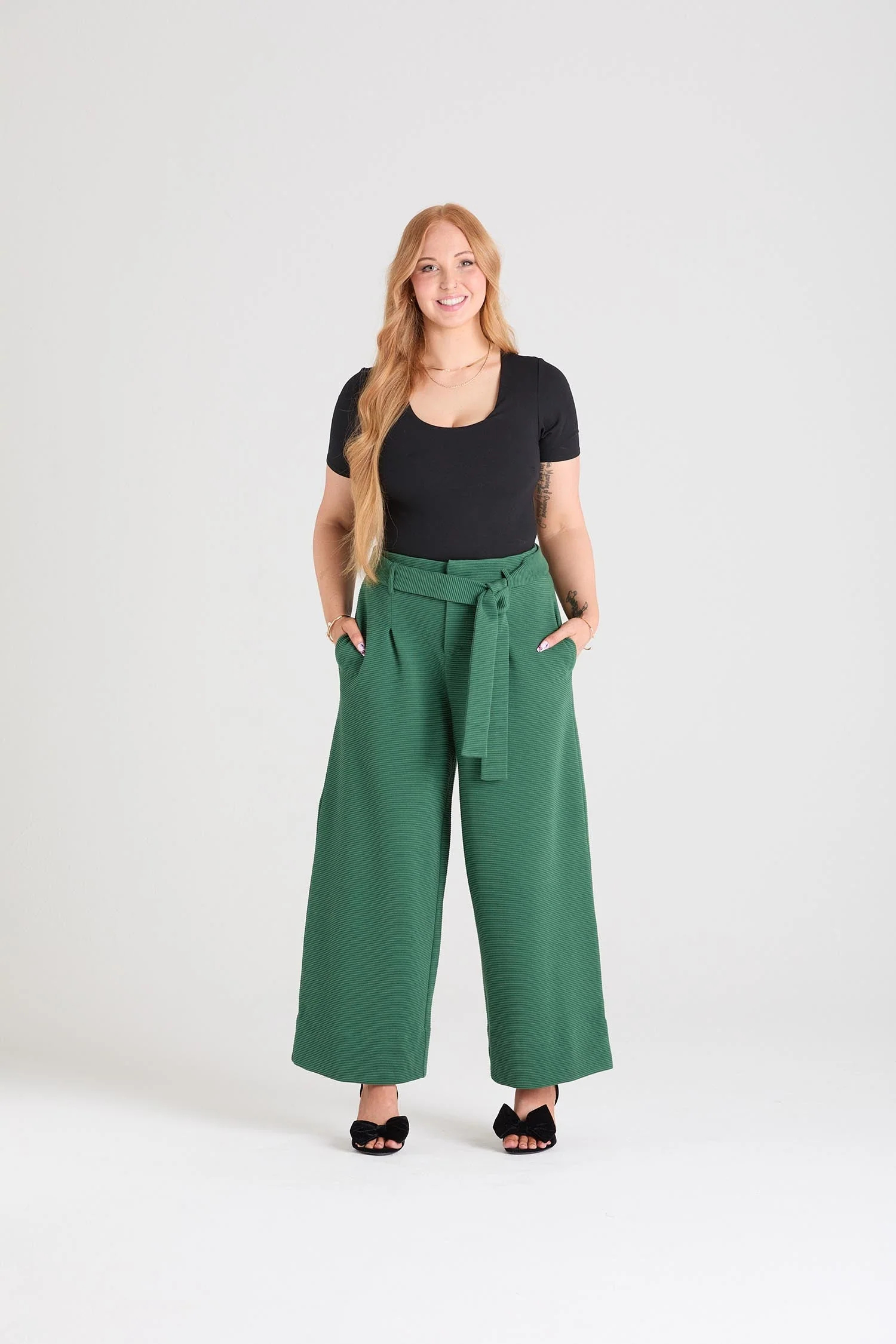 Ottoman Wide Leg Tailored Trousers  - Petit Pois