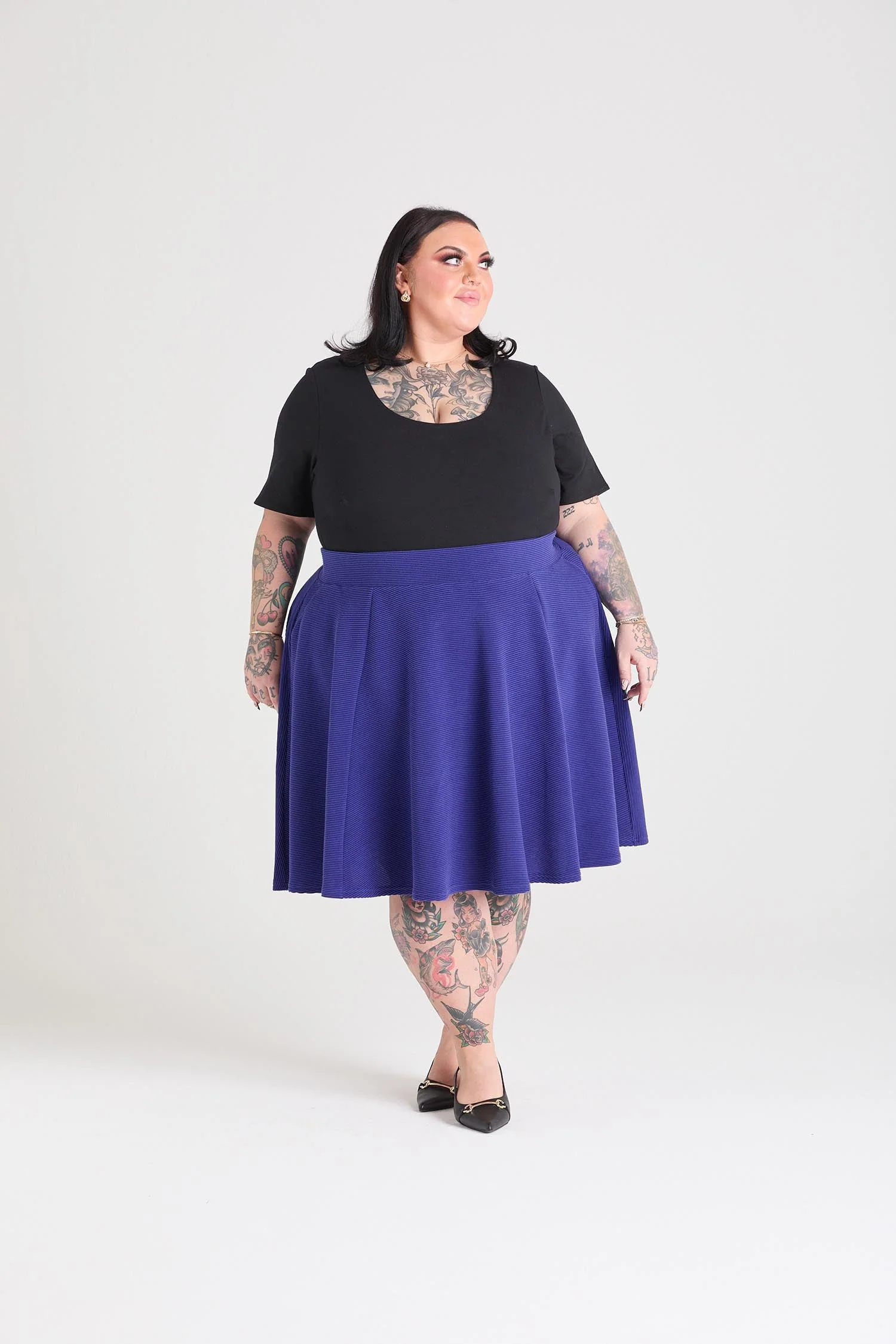 Ottoman Flare Skirt - Aretha 12 Ottoman Flare Skirt - Aretha