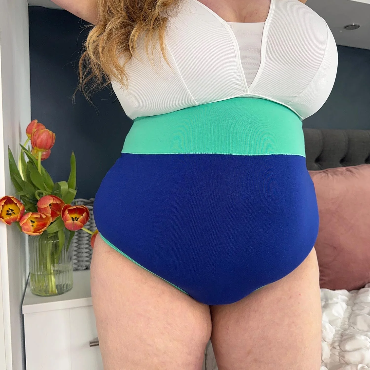 Organic Cotton Super High Waist Duo Knickers - Arabesque & Mint 4 Organic Cotton Super High Waist Duo Knickers - Arabesque & Mint