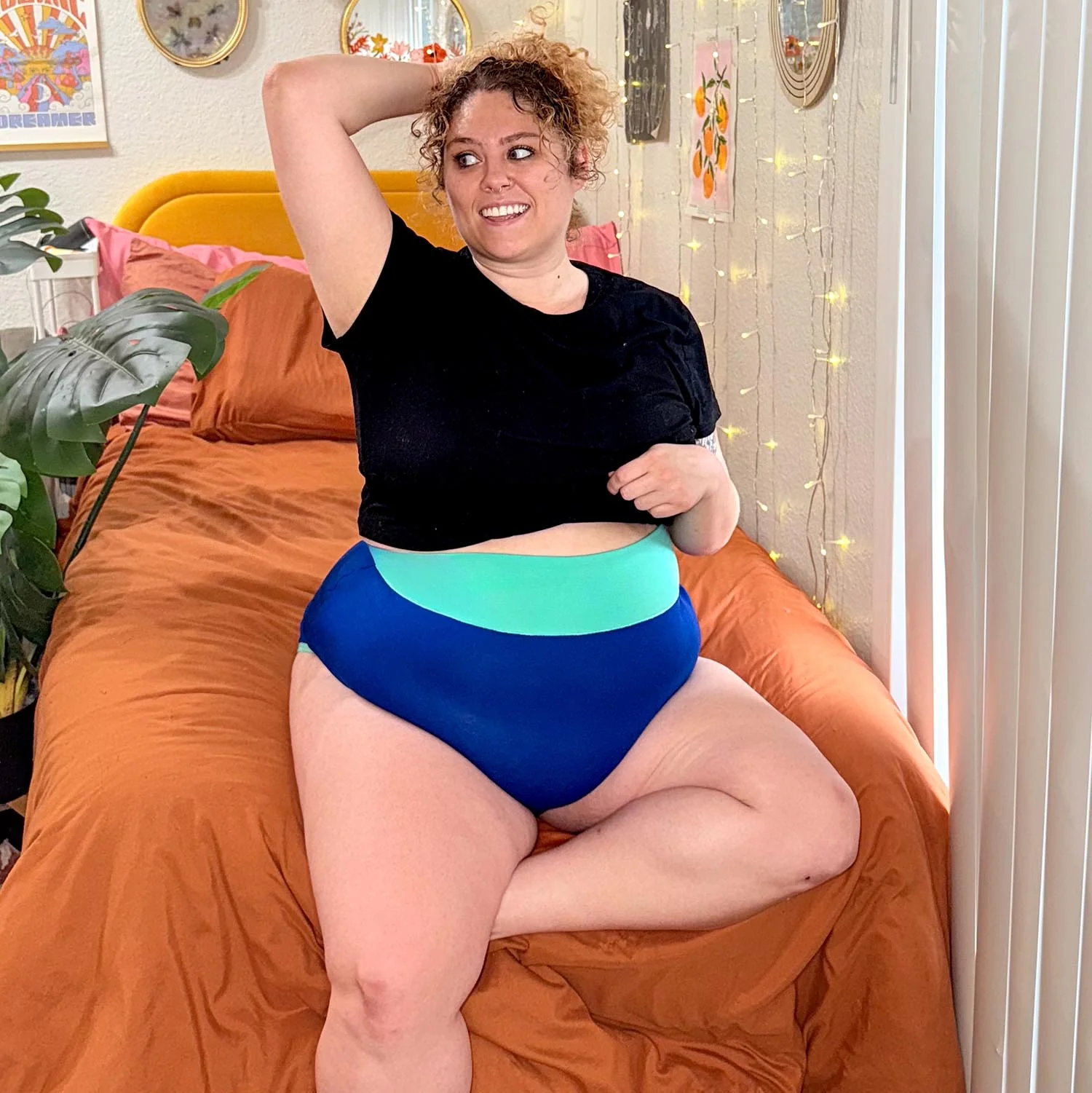 Organic Cotton Super High Waist Duo Knickers - Arabesque & Mint 9 Organic Cotton Super High Waist Duo Knickers - Arabesque & Mint