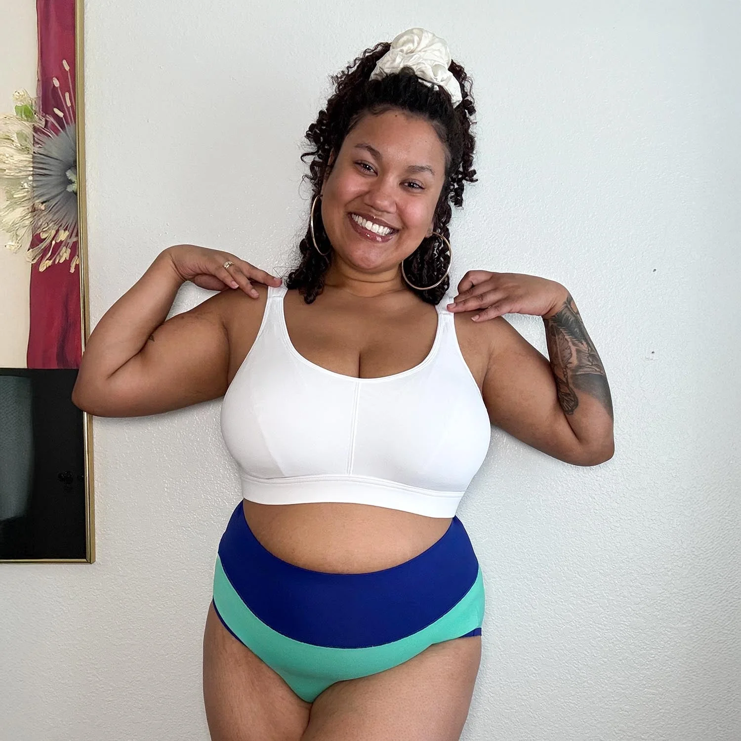 Organic Cotton Full Brief Duo Knickers - Mint & Arabesque 11 Organic Cotton Full Brief Duo Knickers - Mint & Arabesque