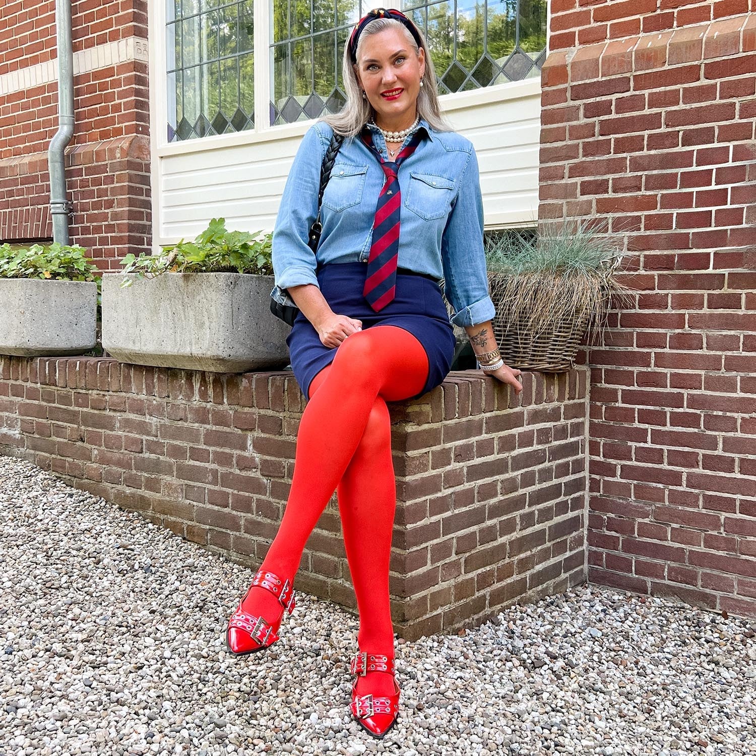 Semi-Opaque 50 Den Tights - Sangria 6 Semi-Opaque 50 Den Tights - Sangria