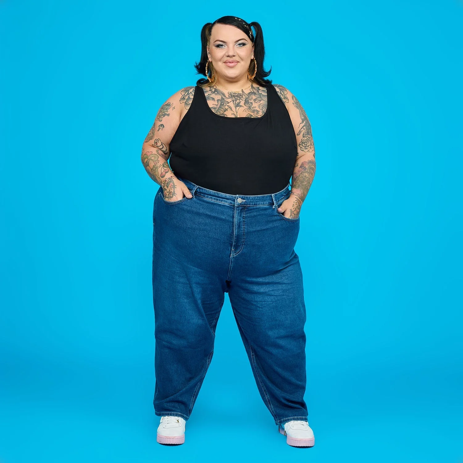 Organic Mom Jeans - Atlantic 12 Organic Mom Jeans - Atlantic