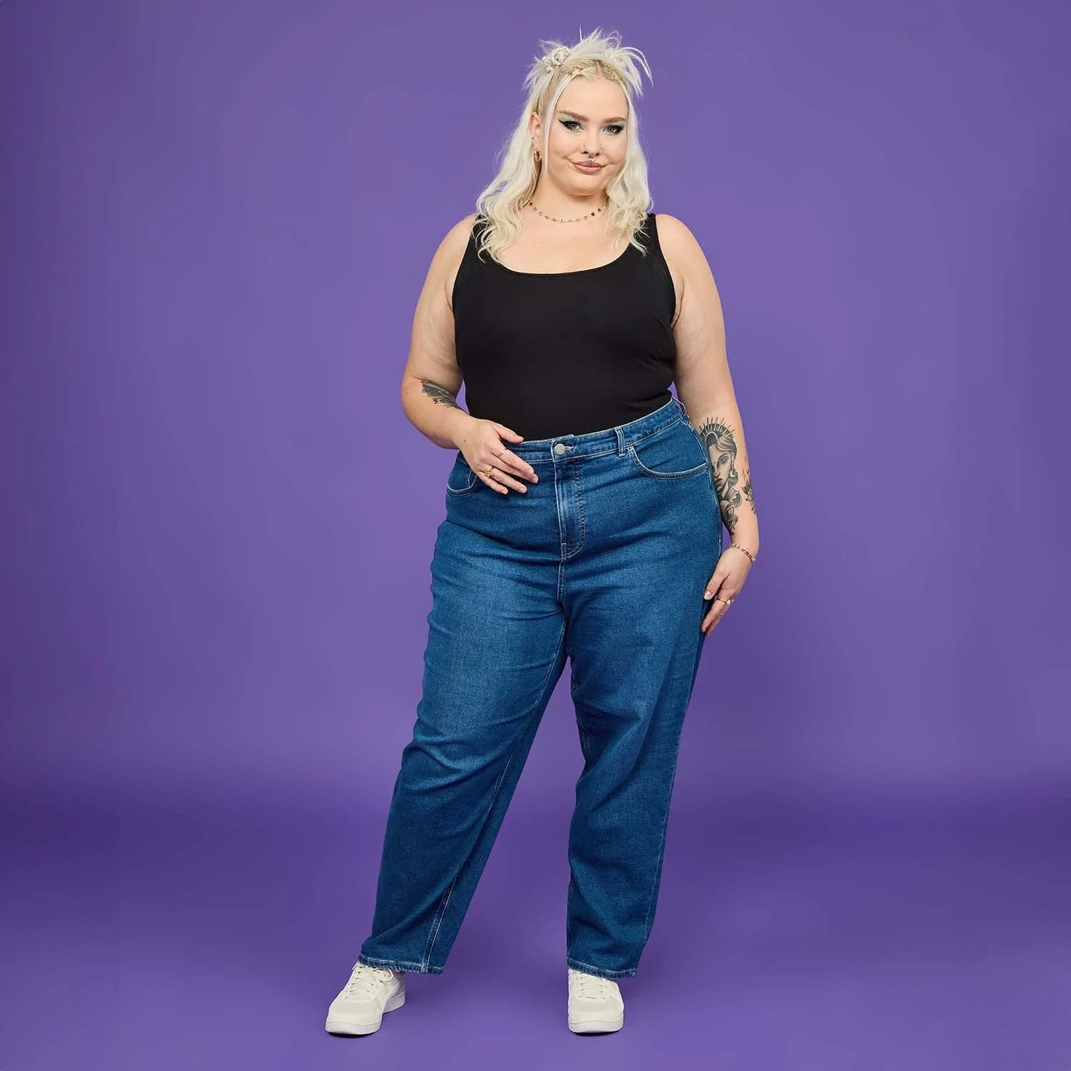 Organic Mom Jeans - Atlantic 14 Organic Mom Jeans - Atlantic