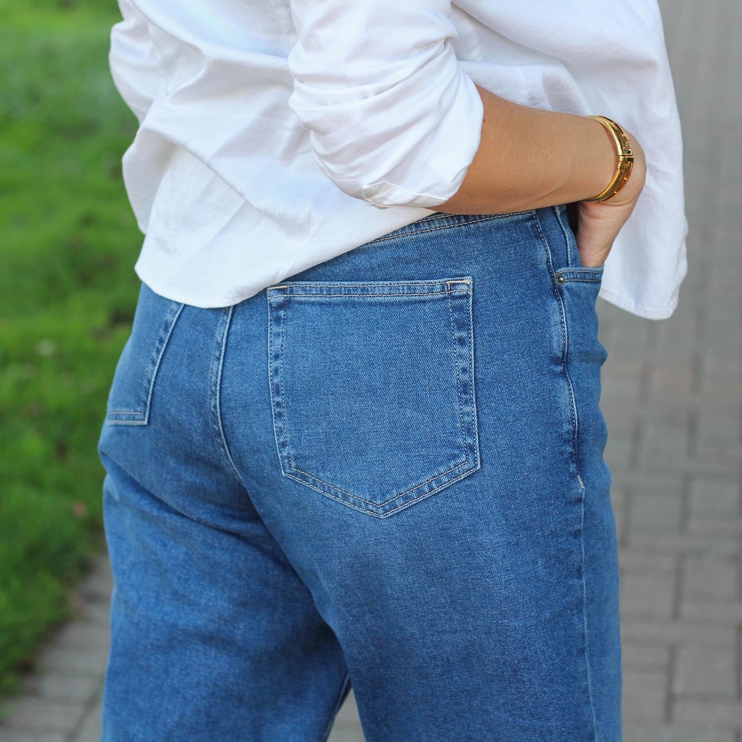 Organic Mom Jeans - Atlantic 8 Organic Mom Jeans - Atlantic