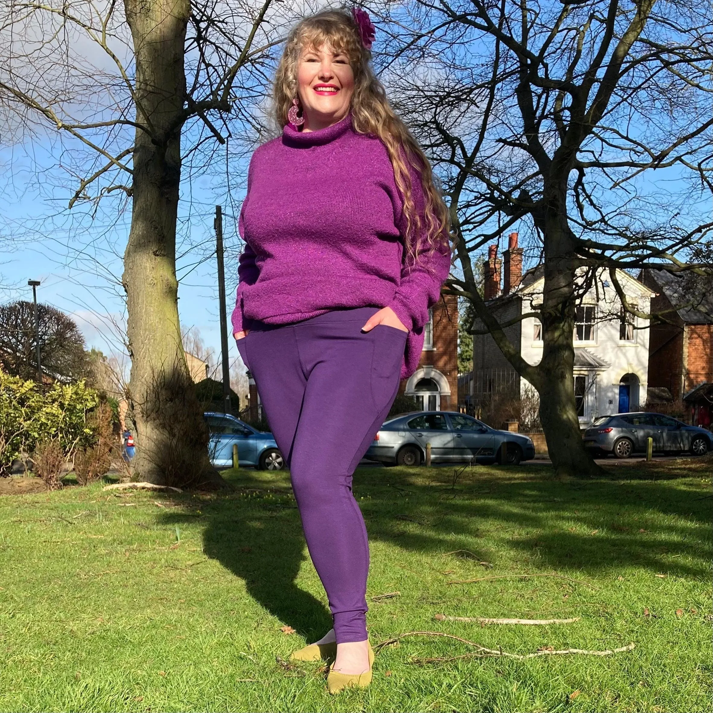 Squat Proof Long Leggings - Suffragette Purple 12 Squat Proof Long Leggings - Suffragette Purple