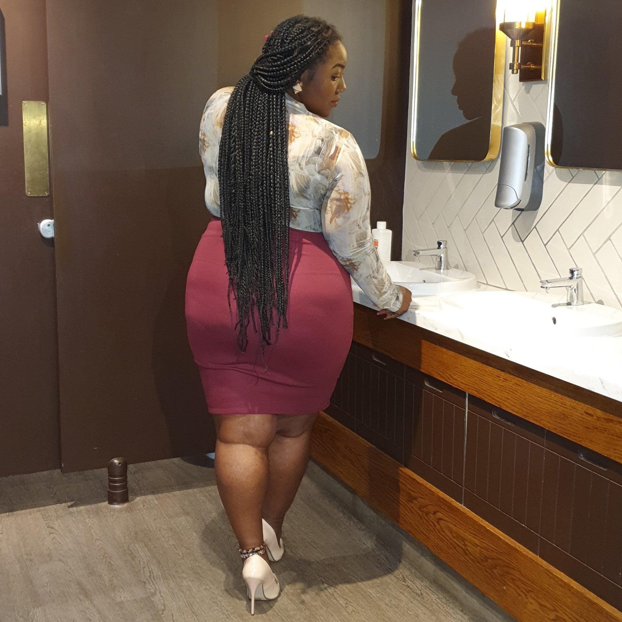 Pencil Skirt - Burgundy 4 Pencil Skirt - Burgundy
