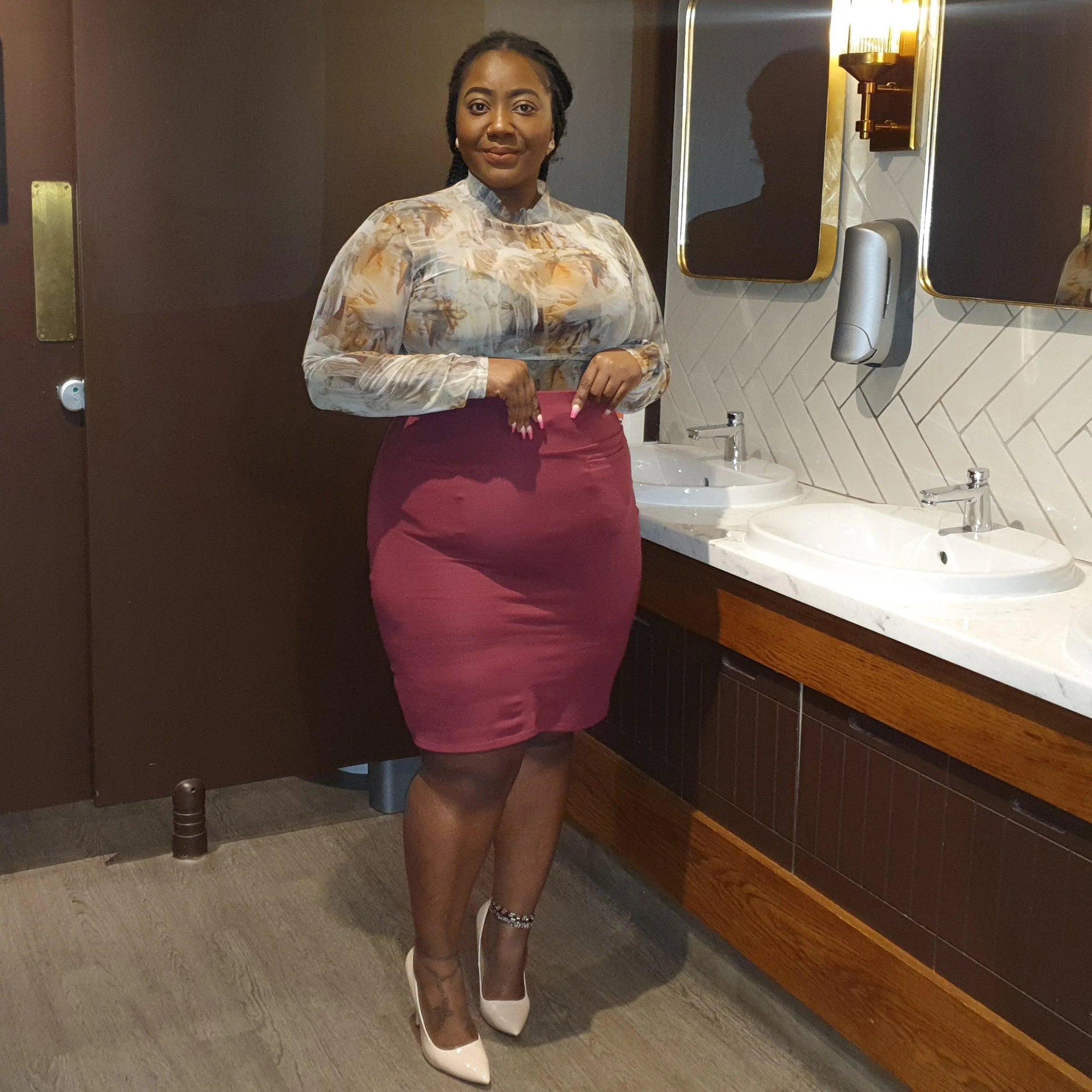 Pencil Skirt - Burgundy 6 Pencil Skirt - Burgundy