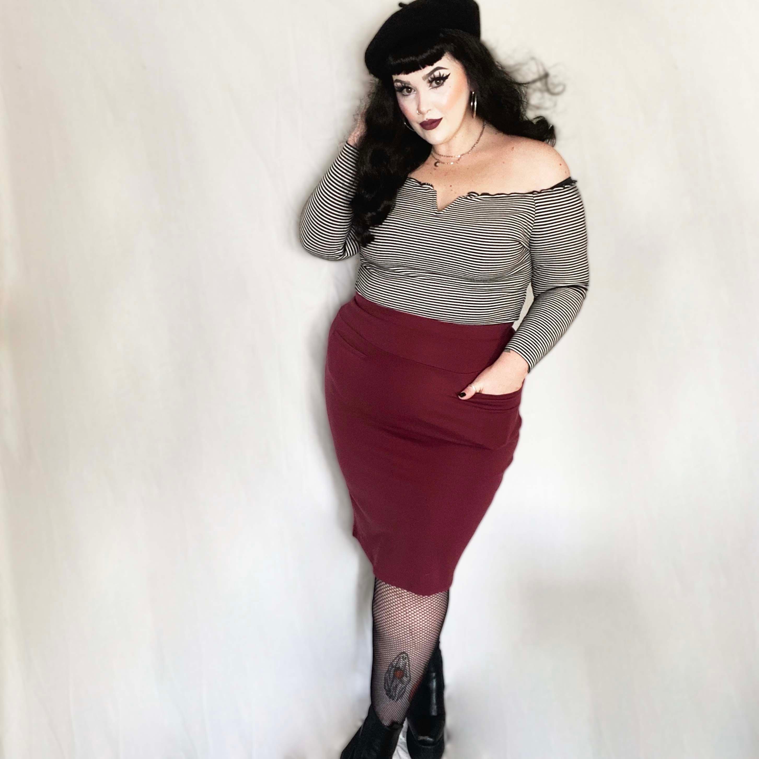 Pencil Skirt - Burgundy 8 Pencil Skirt - Burgundy